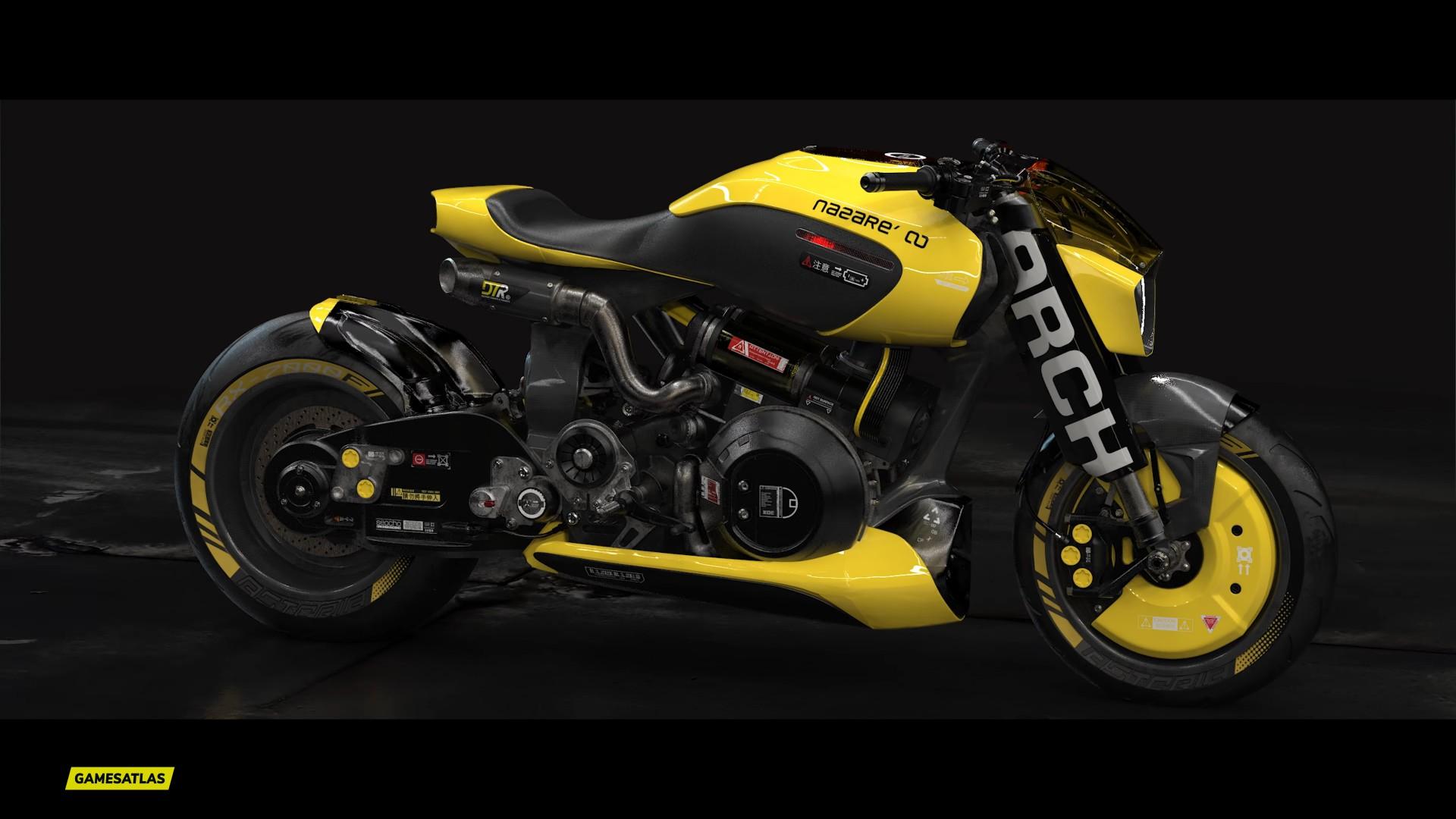Cyberpunk shop arch motorcycle
