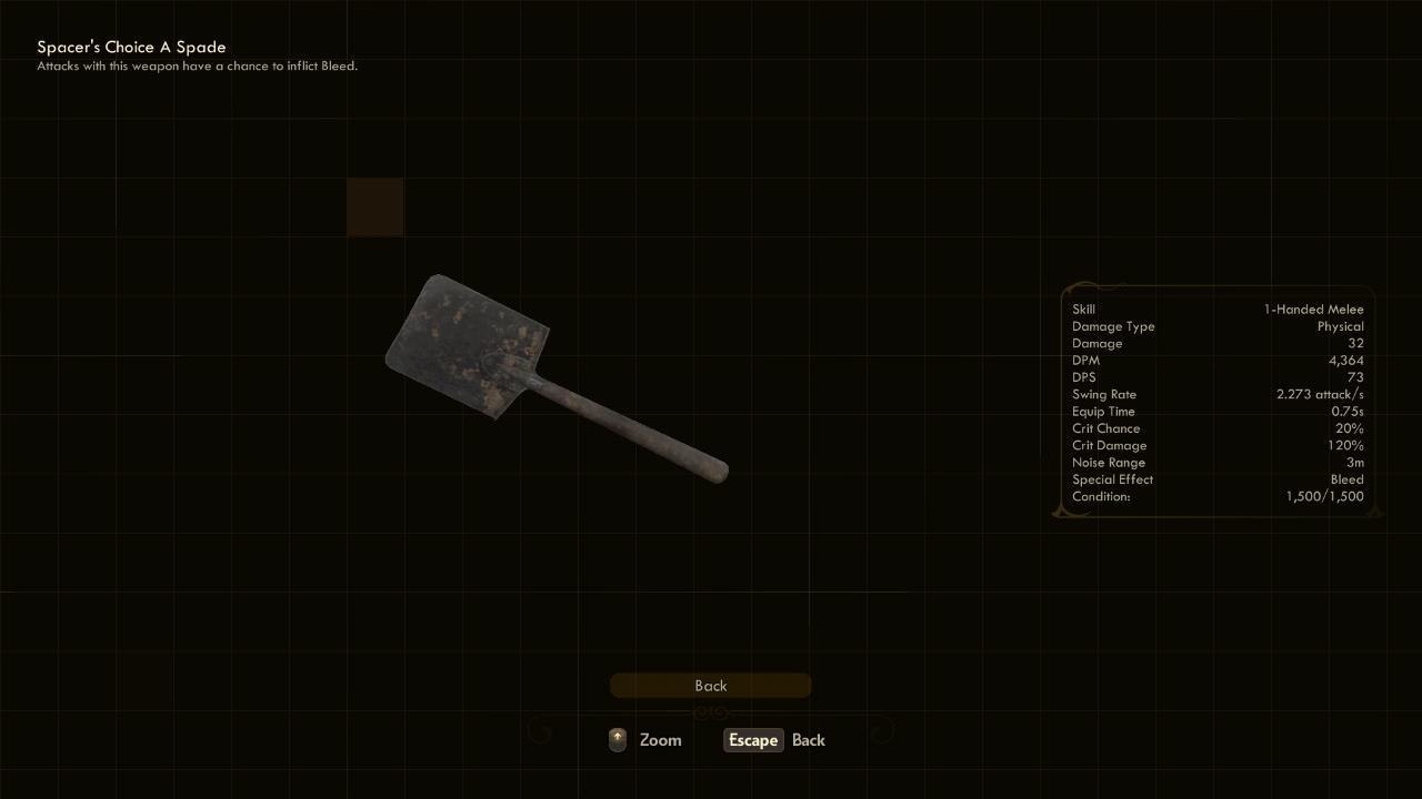 A Spade - The Outer Worlds Weapons A Spade - The Outer Worlds Weapons