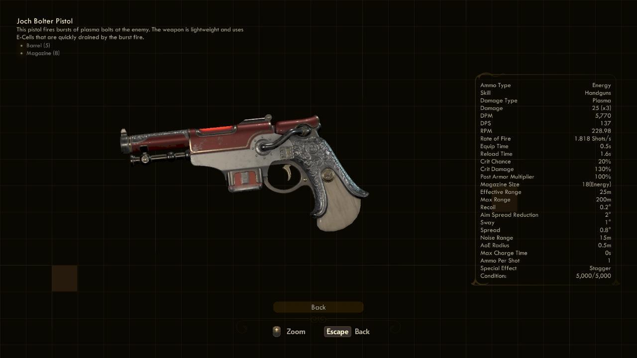 Bolter Pistol - The Outer Worlds Weapons Bolter Pistol - The Outer Worlds Weapons