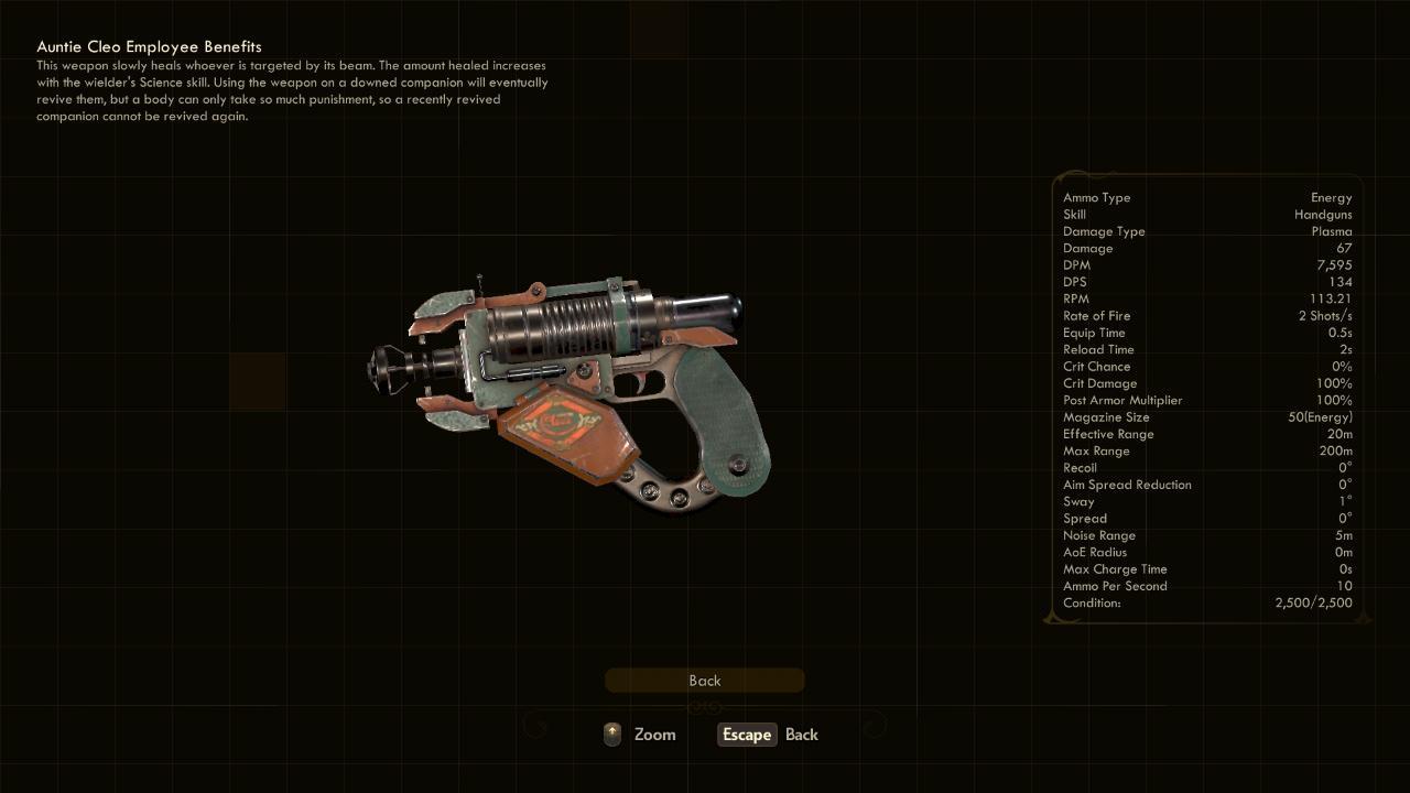 Employee Benefits - The Outer Worlds Weapons Employee Benefits - The Outer Worlds Weapons