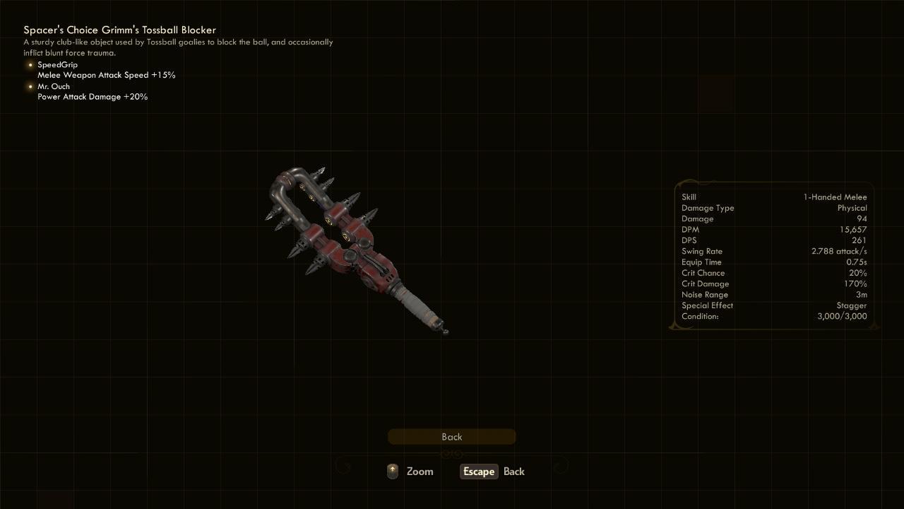 Grimm's Tossball Blocker - The Outer Worlds Weapons Grimm's Tossball Blocker - The Outer Worlds Weapons