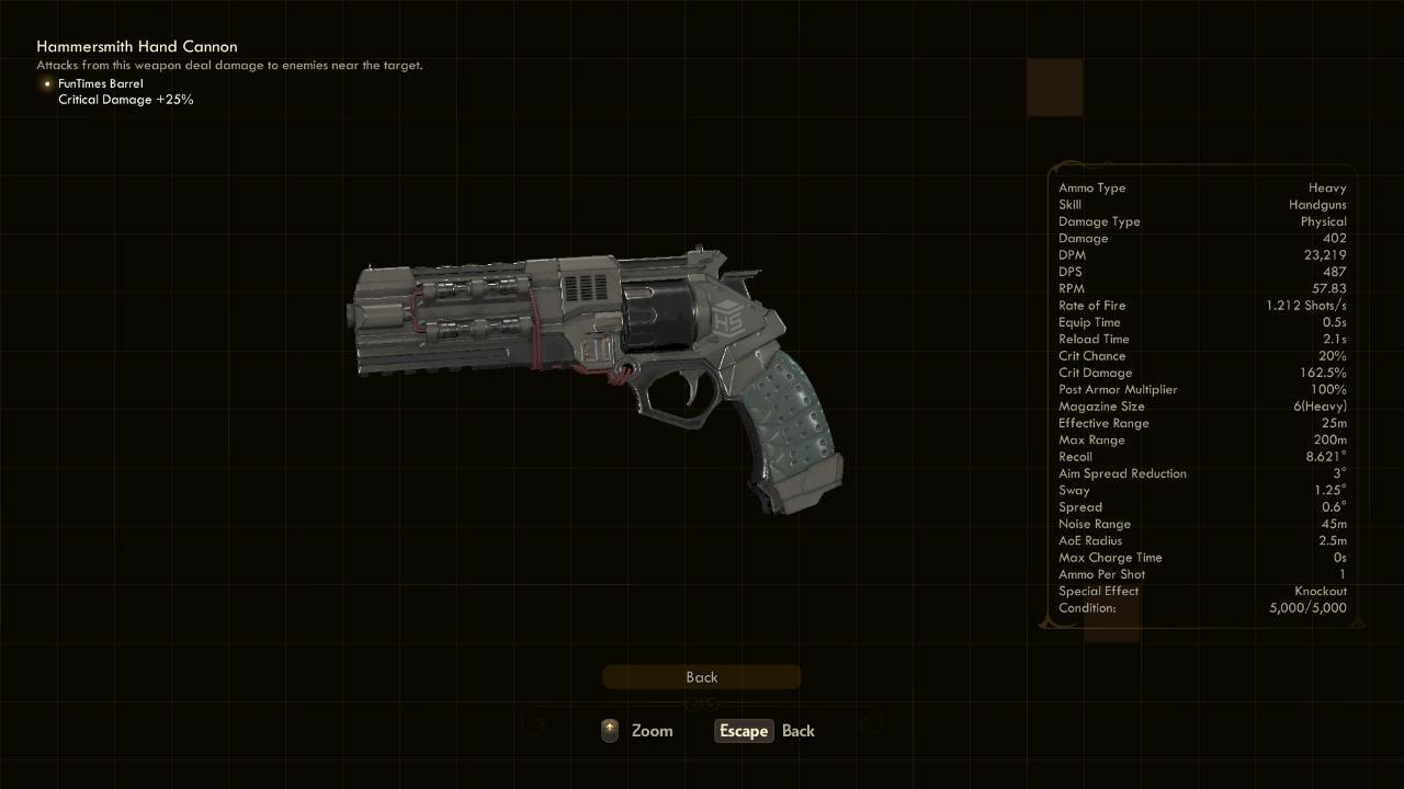 Hand Cannon - The Outer Worlds Weapons Hand Cannon - The Outer Worlds Weapons
