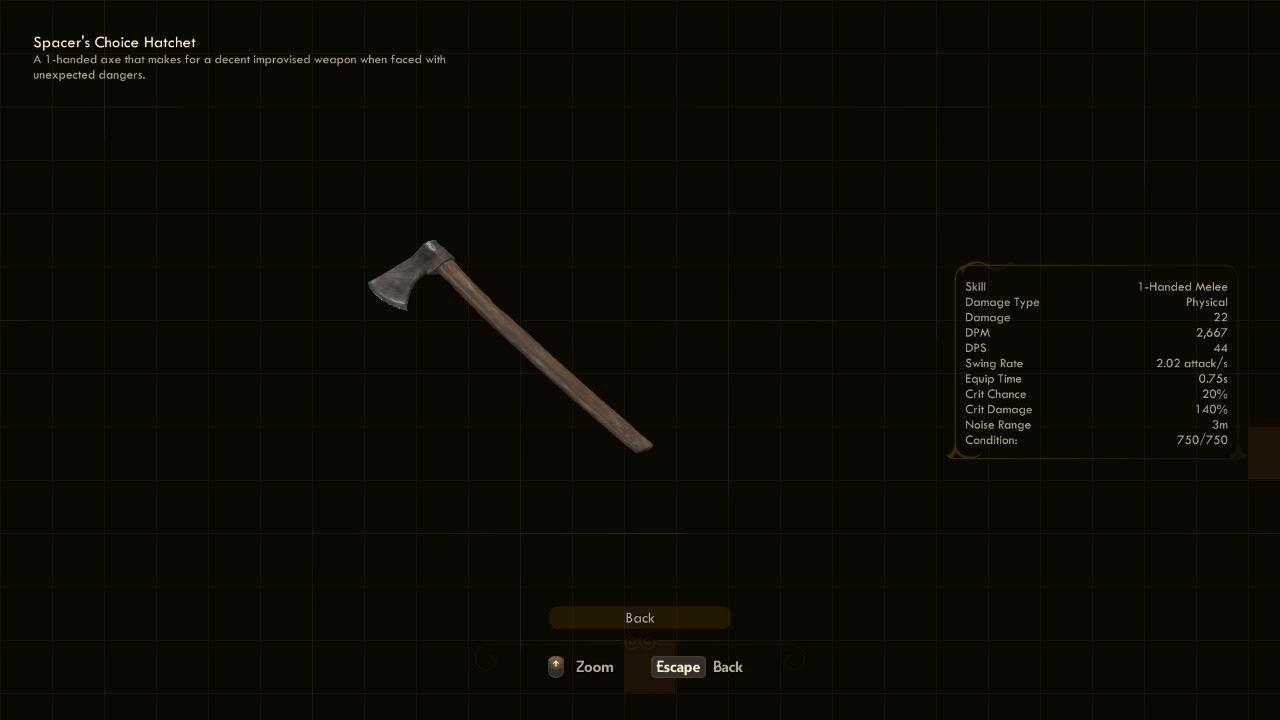 Hatchet - The Outer Worlds Weapons Hatchet - The Outer Worlds Weapons