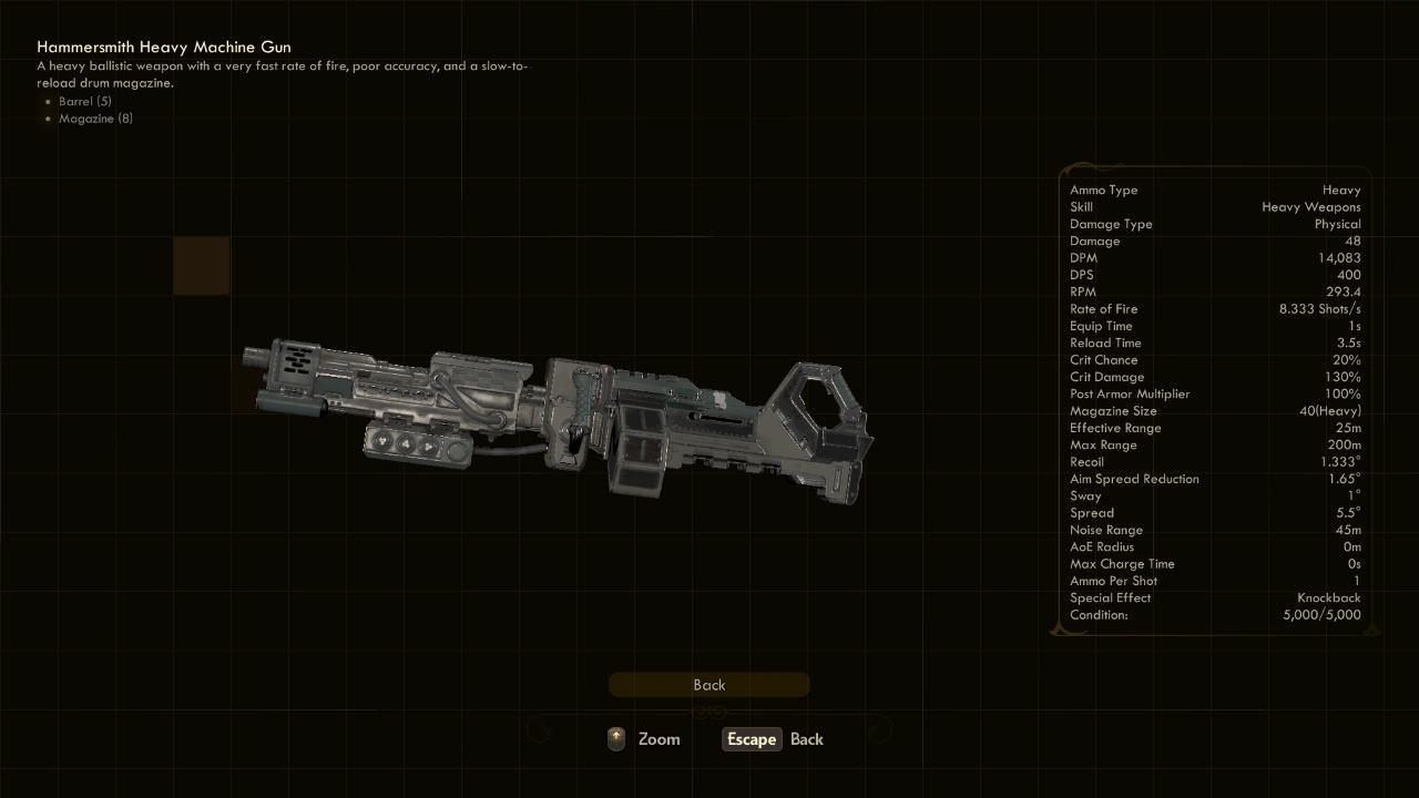 Heavy Machine Gun - The Outer Worlds Weapons Heavy Machine Gun - The Outer Worlds Weapons