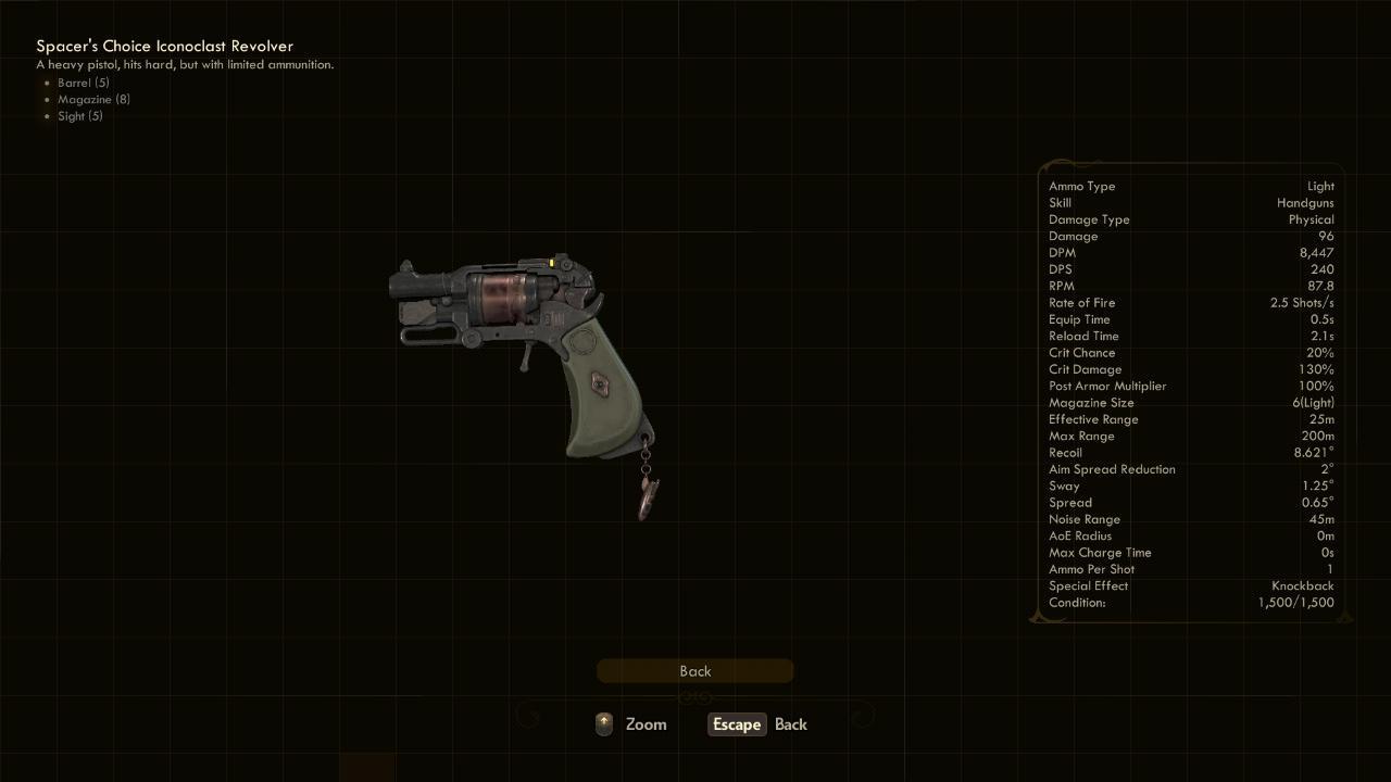 Iconoclast Revolver - The Outer Worlds Weapons