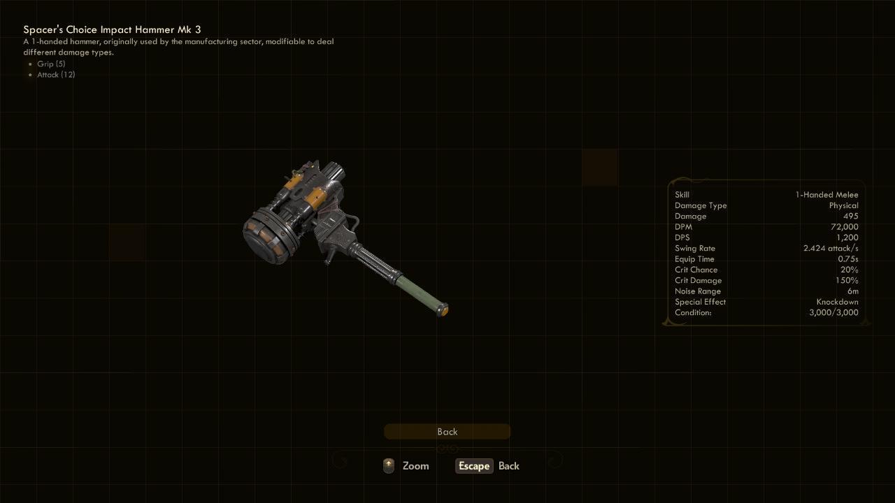 Impact Hammer Mk3 - The Outer Worlds Weapons Impact Hammer Mk3 - The Outer Worlds Weapons