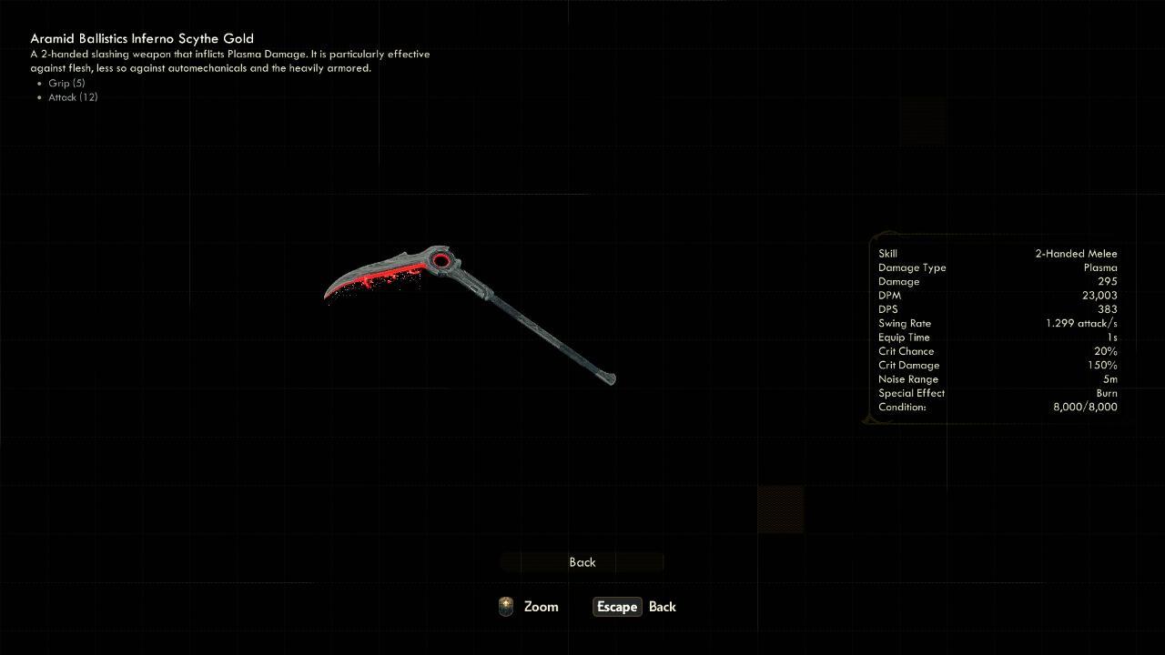 Inferno Scythe Gold - The Outer Worlds Weapons Inferno Scythe Gold - The Outer Worlds Weapons