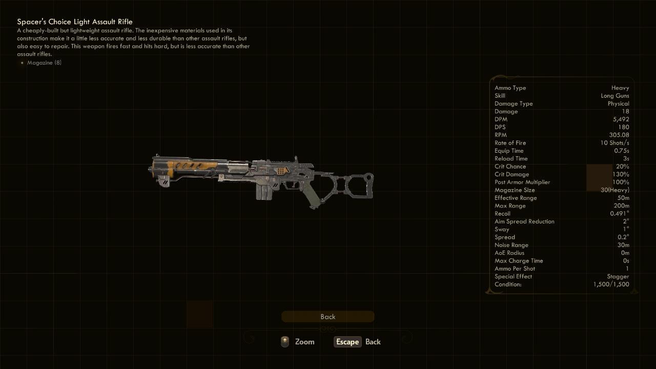 Light Assault Rifle - The Outer Worlds Weapons Light Assault Rifle - The Outer Worlds Weapons