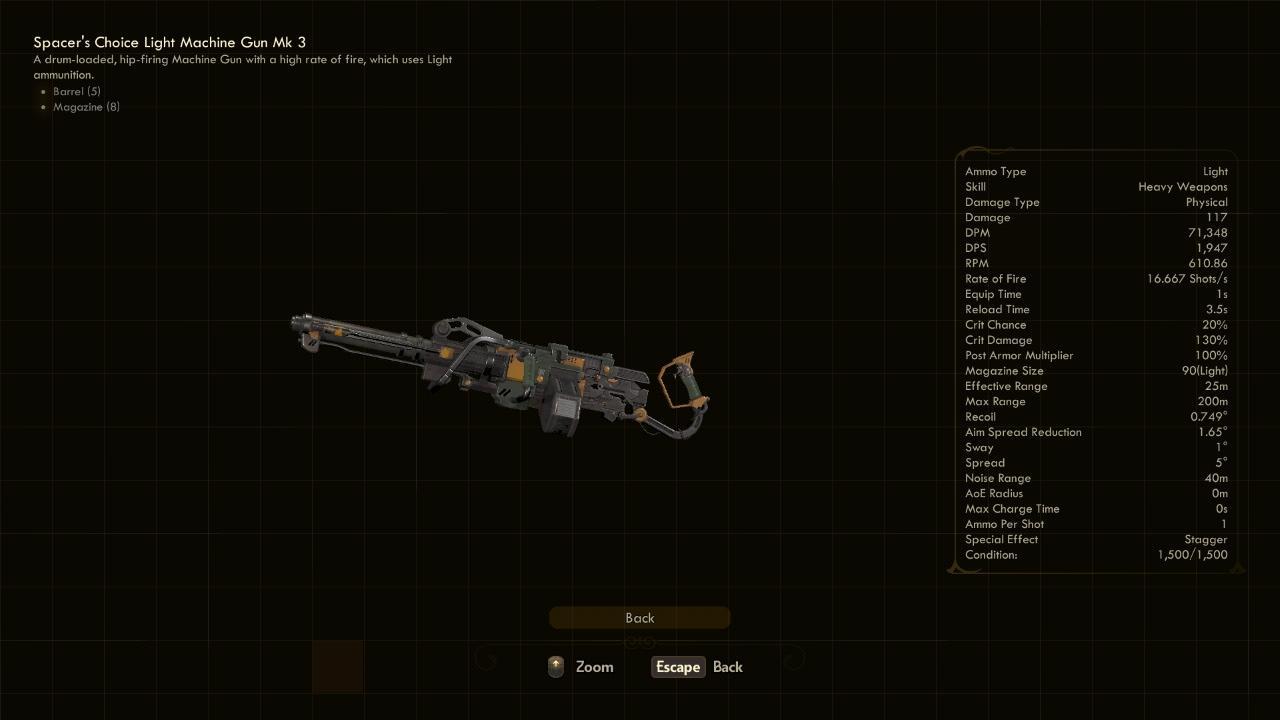 Light Machine Gun Mk3 - The Outer Worlds Weapons Light Machine Gun Mk3 - The Outer Worlds Weapons