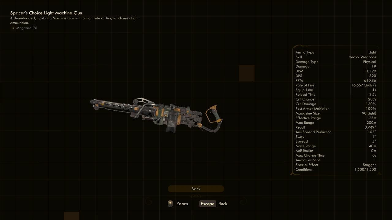 Light Machine Gun - The Outer Worlds Weapons Light Machine Gun - The Outer Worlds Weapons
