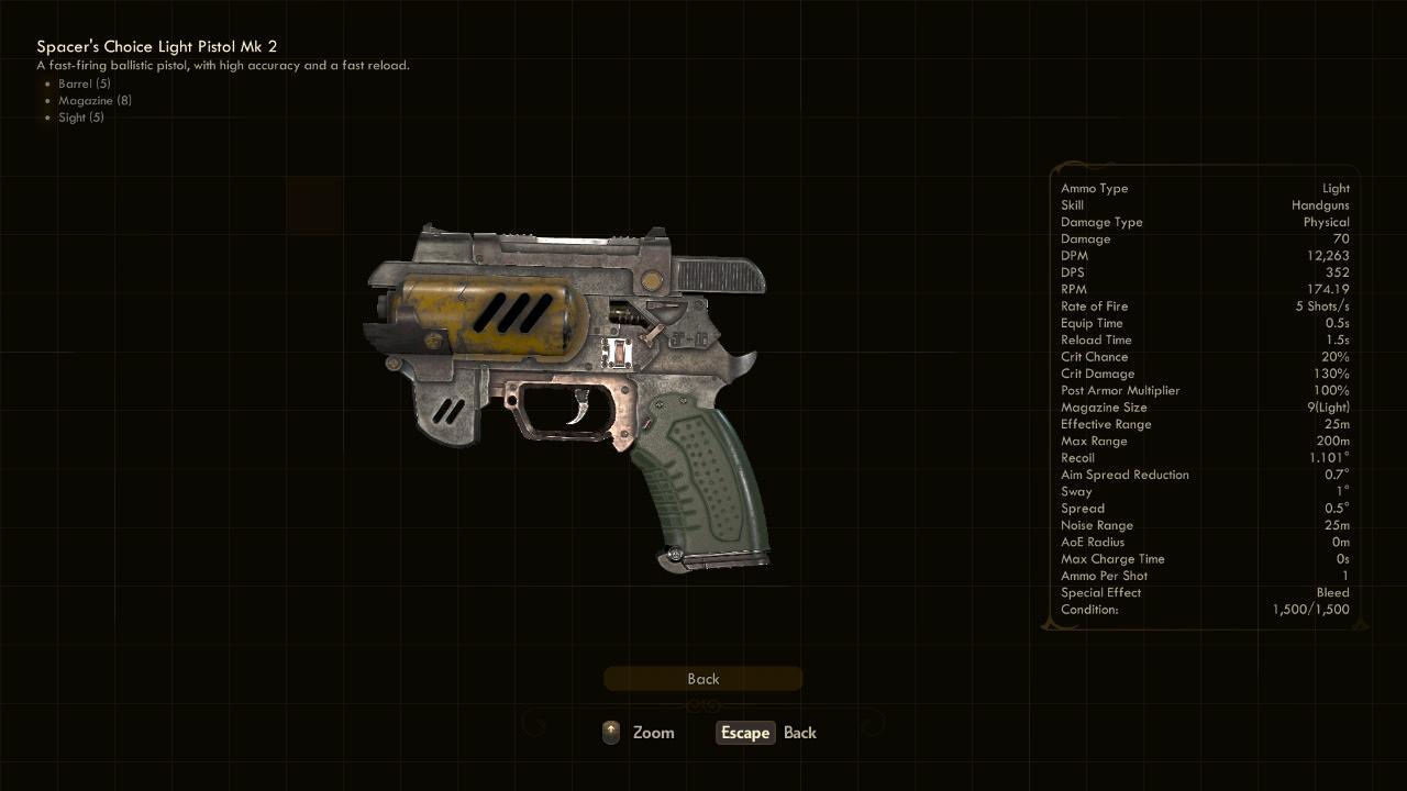 Light Pistol Mk2 - The Outer Worlds Weapons Light Pistol Mk2 - The Outer Worlds Weapons