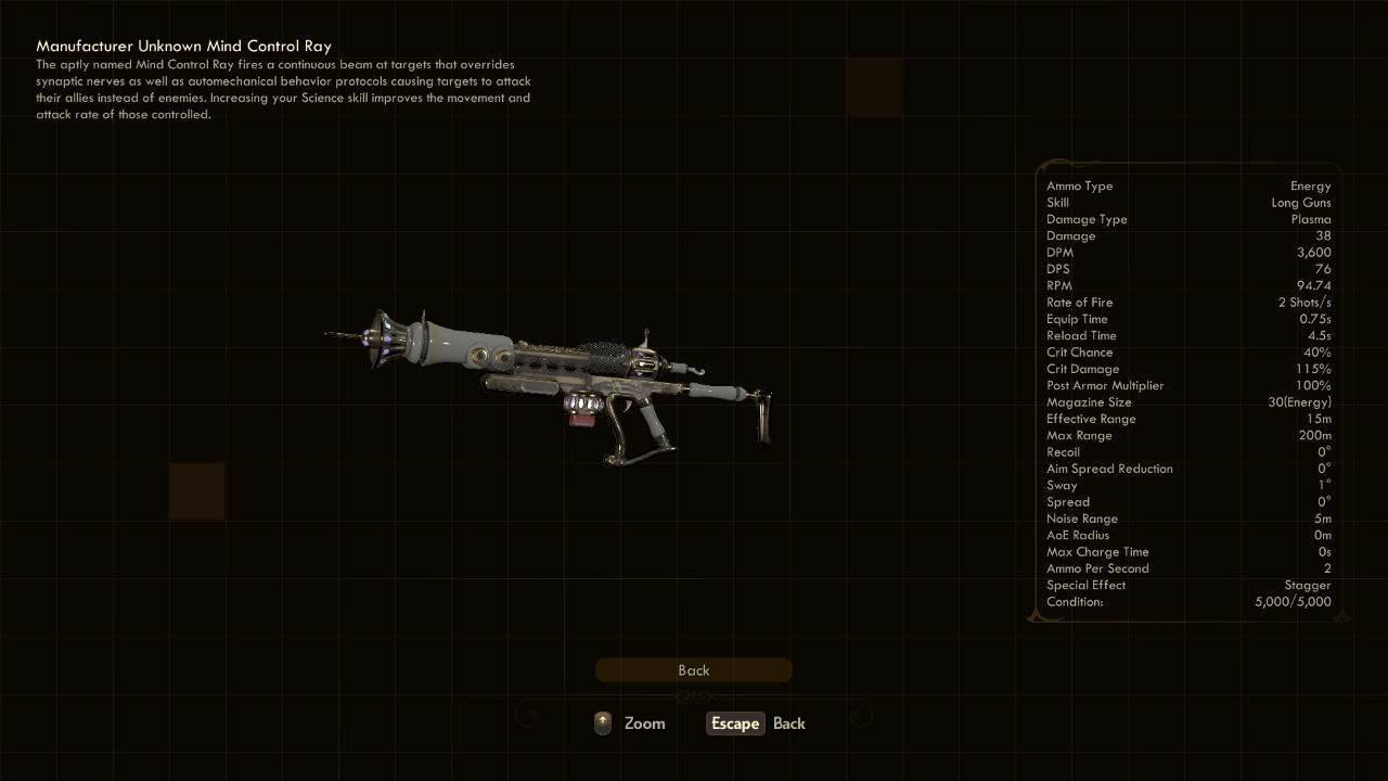 Mind Control Ray - The Outer Worlds Weapons Mind Control Ray - The Outer Worlds Weapons