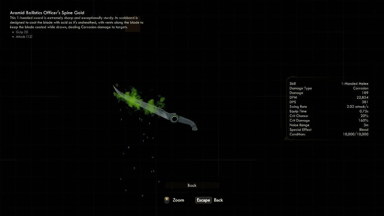 Officer's Spine Gold - The Outer Worlds Weapons Officer's Spine Gold - The Outer Worlds Weapons
