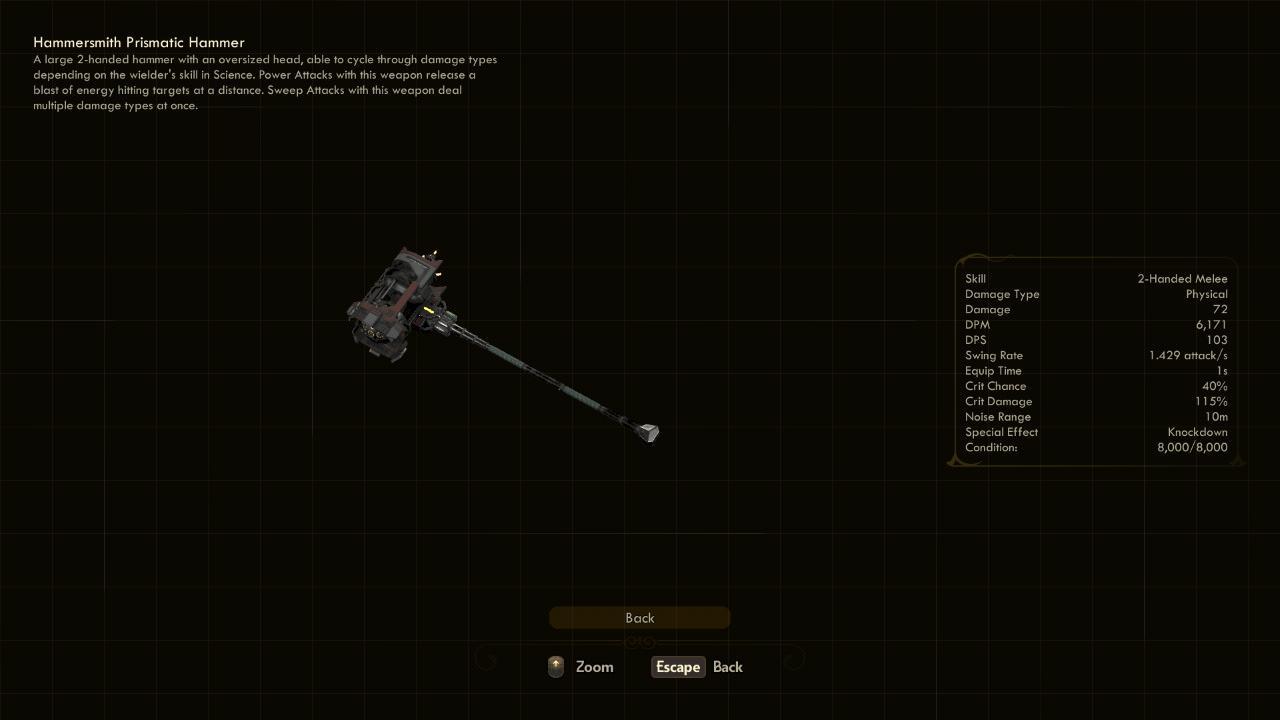 Prismatic Hammer - The Outer Worlds Weapons Prismatic Hammer - The Outer Worlds Weapons