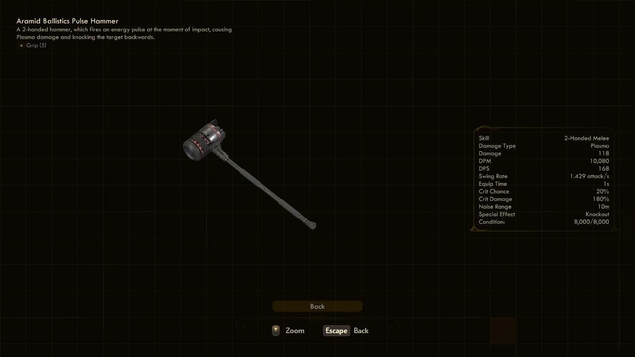 Pulse Hammer - The Outer Worlds Weapons Pulse Hammer - The Outer Worlds Weapons