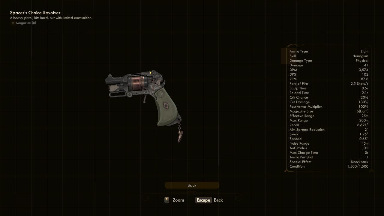 Revolver - The Outer Worlds Weapons Revolver - The Outer Worlds Weapons