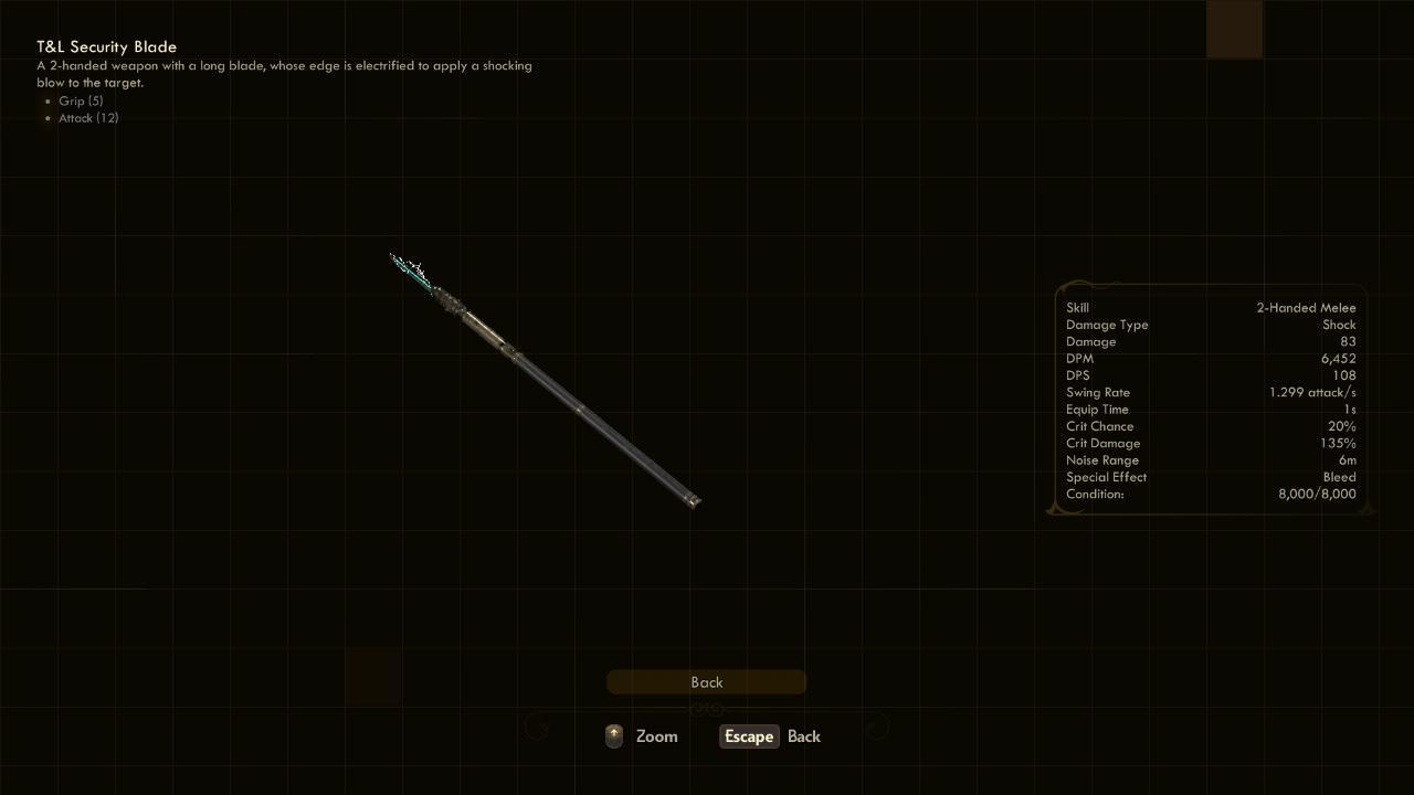 Security Blade - The Outer Worlds Weapons Security Blade - The Outer Worlds Weapons