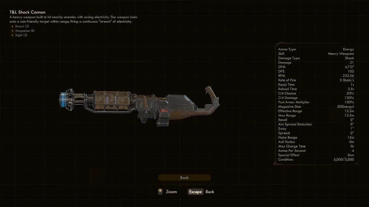 Shock Cannon - The Outer Worlds Weapons Shock Cannon - The Outer Worlds Weapons