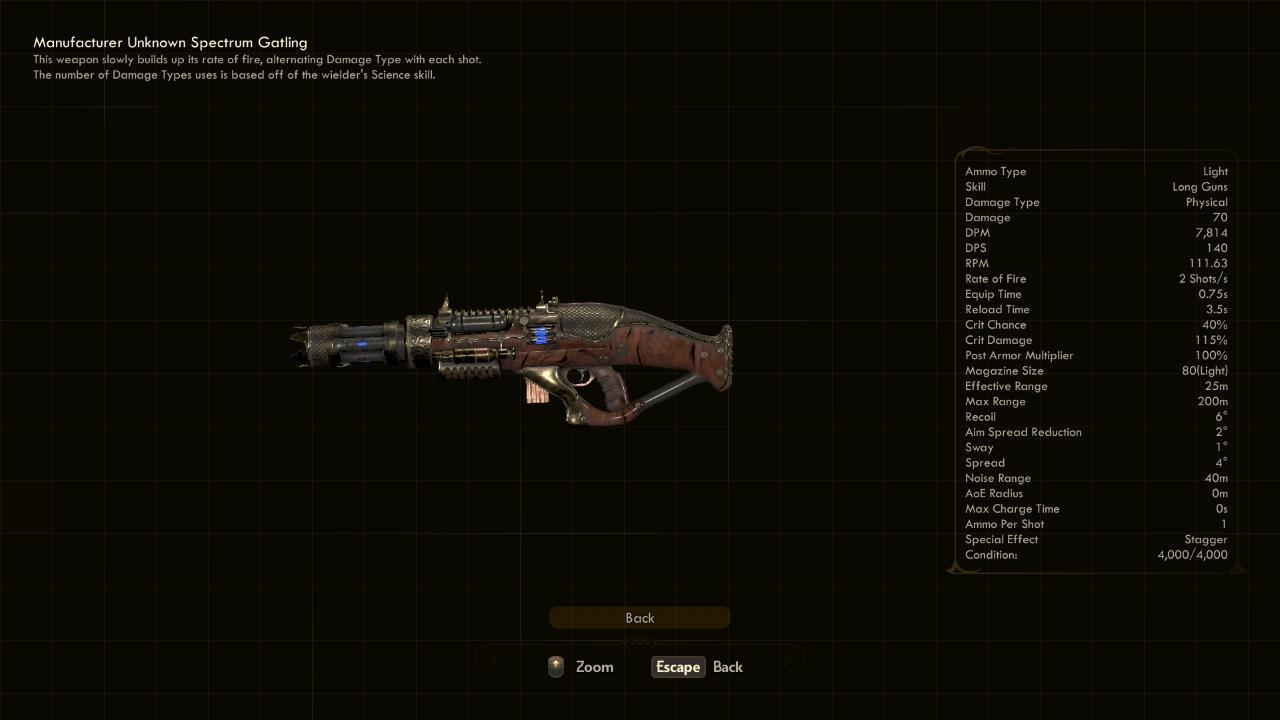 Spectrum Gatling - The Outer Worlds Weapons Spectrum Gatling - The Outer Worlds Weapons