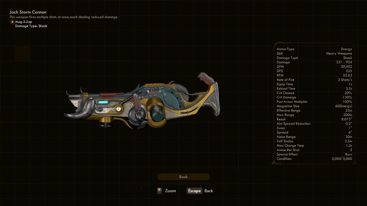 Storm Cannon - The Outer Worlds Weapons Storm Cannon - The Outer Worlds Weapons
