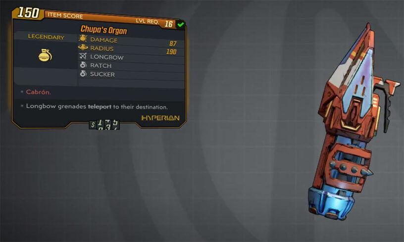 borderlands 3 chupacabratchs organ legendary grenade