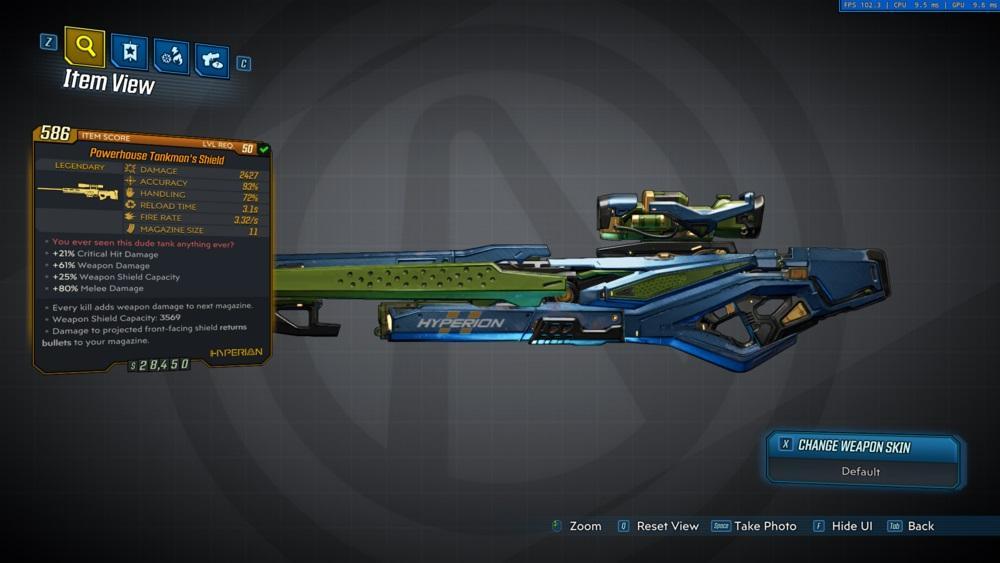 borderlands 3 tankmans shield legendary sniper rifle