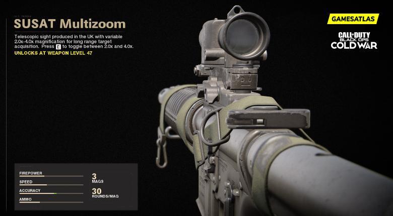 SUSAT Multizoom - Optic Attachments | COD Black Ops Cold War | Call of Duty SUSAT Multizoom - Optic Attachments | COD Black Ops Cold War | Call of Duty