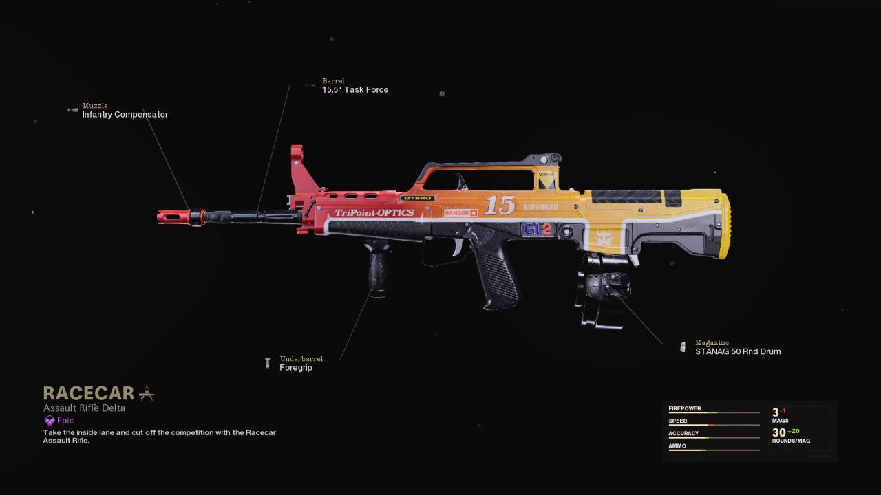 Racecar - COD Warzone and Black Ops Cold War Weapon Blueprint | Call of Duty Racecar - COD Warzone and Black Ops Cold War Weapon Blueprint | Call of Duty