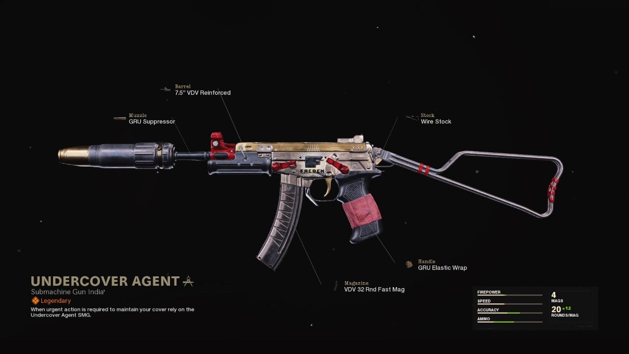 Undercover Agent - COD Warzone and Black Ops Cold War Weapon Blueprint | Call of Duty Undercover Agent - COD Warzone and Black Ops Cold War Weapon Blueprint | Call of Duty