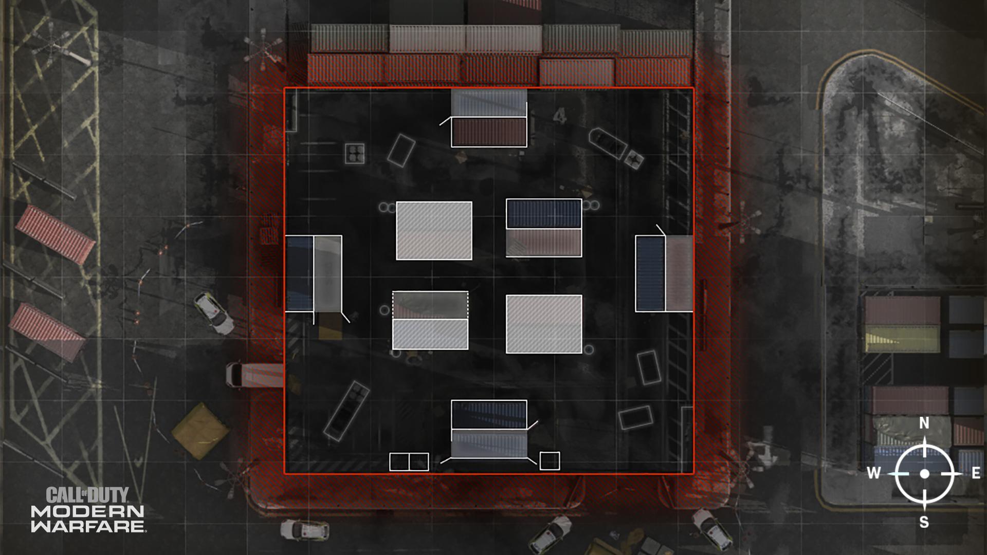 COD ModernWarfare Shipment Mini Map Layout