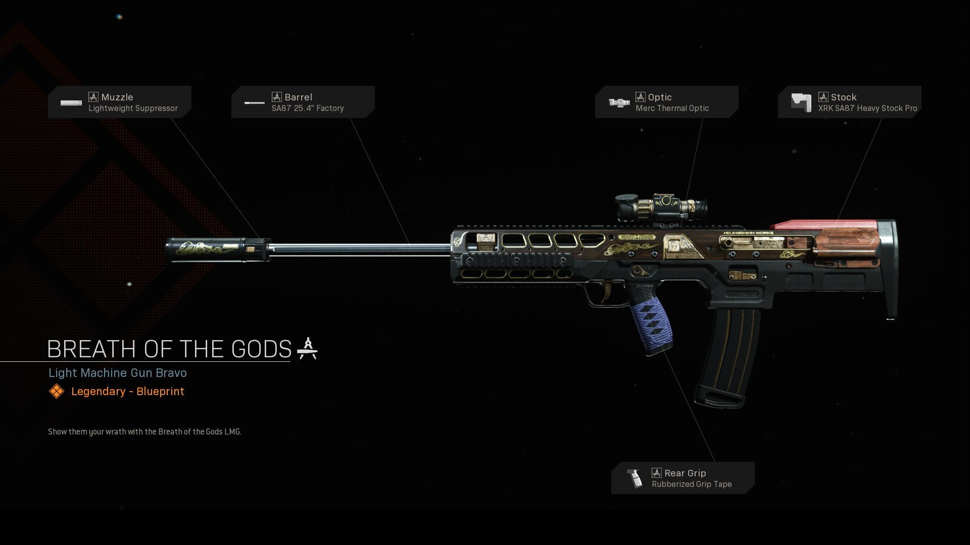 The Breath of the Gods is a Weapon Blueprint available in Call of Duty: Mod...