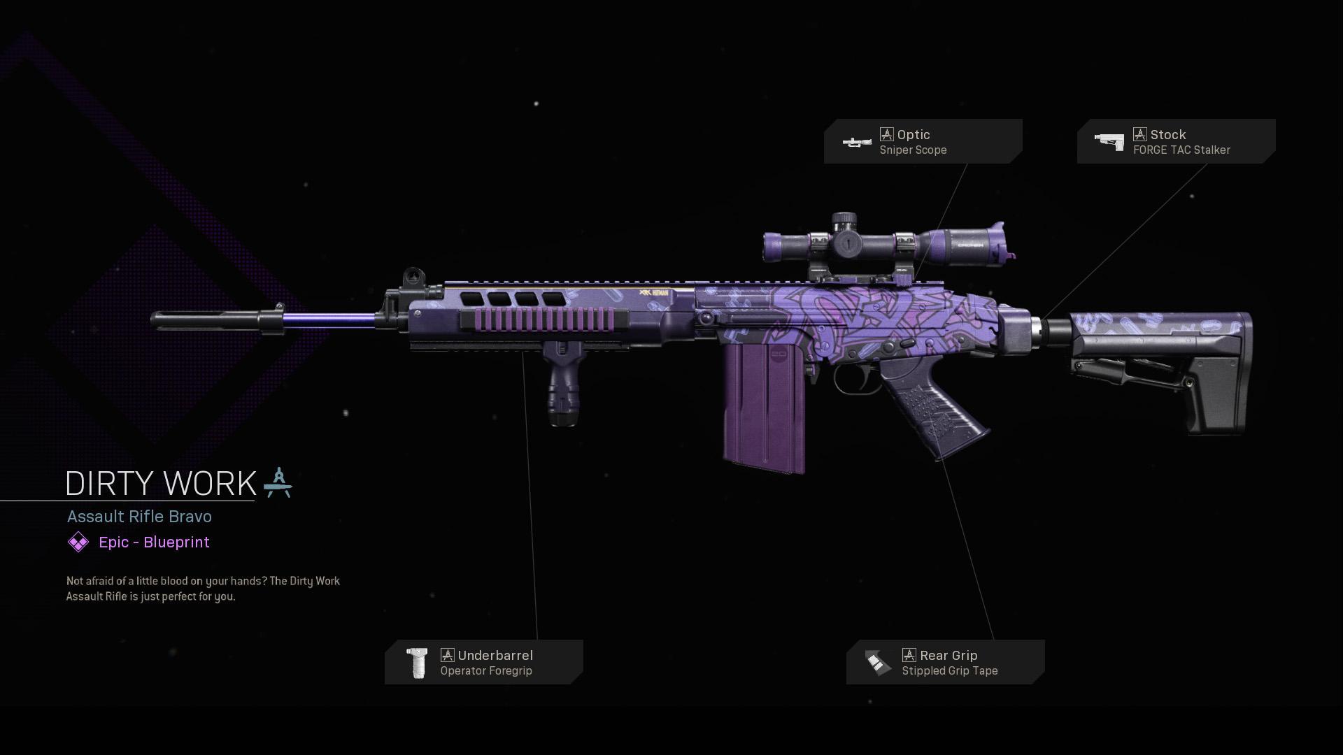 Dirty Work - COD Warzone and Modern Warfare Weapon Blueprint | Call of Duty Dirty Work - COD Warzone and Modern Warfare Weapon Blueprint | Call of Duty