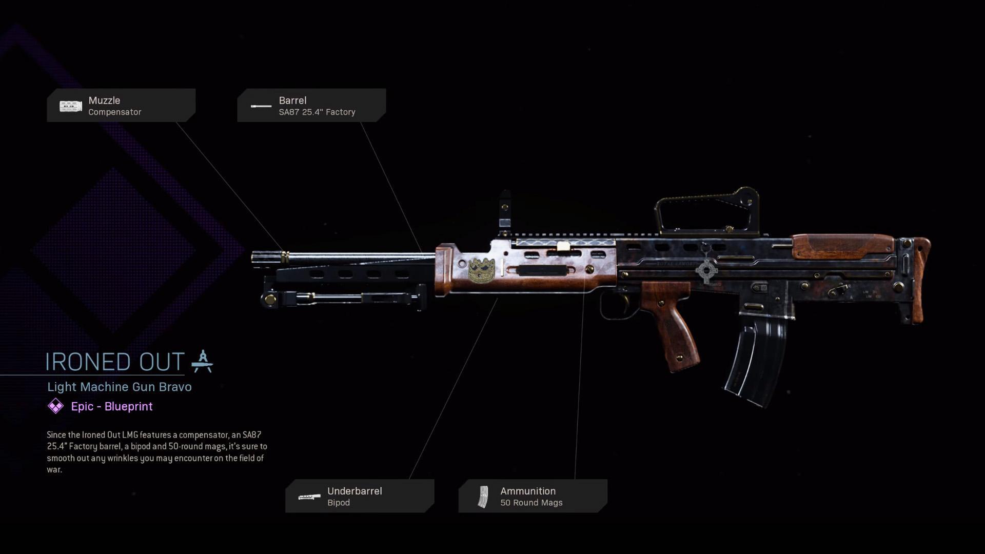The Ironed Out is a Weapon Blueprint available in Call of Duty: Modern Warf...