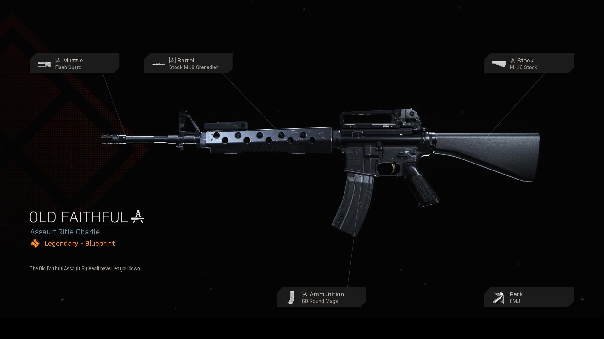 The Old Faithful is a Weapon Blueprint available in Call of Duty: Modern Wa...