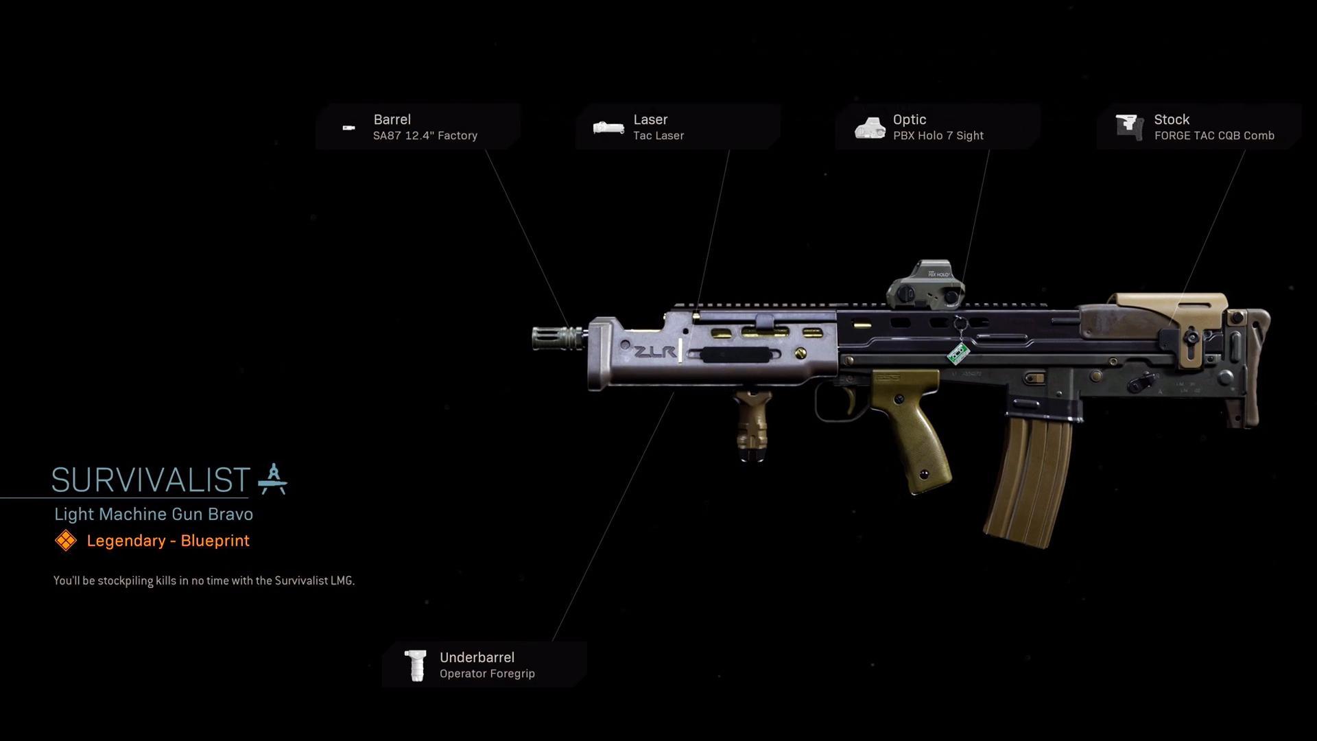 The Survivalist is a Weapon Blueprint available in Call of Duty: Modern War...