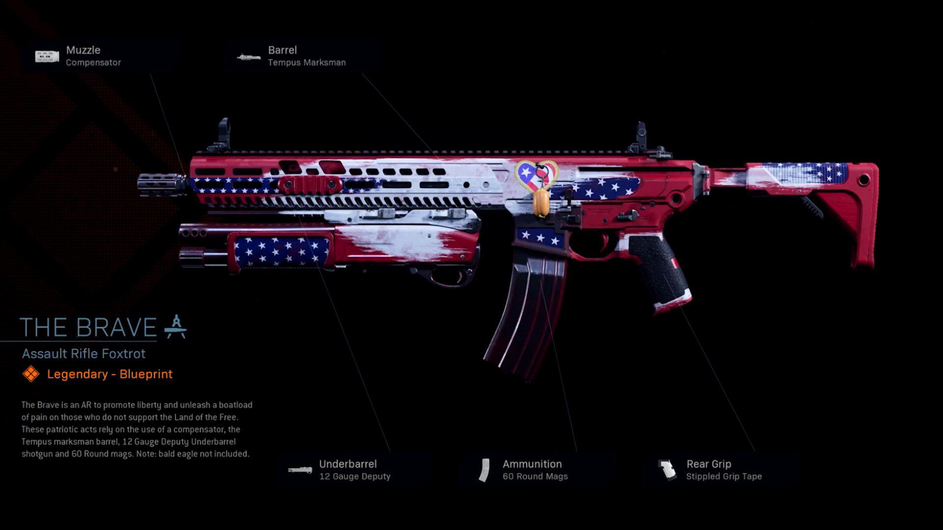 The Brave - COD Warzone and Modern Warfare Weapon Blueprint | Call of Duty The Brave - COD Warzone and Modern Warfare Weapon Blueprint | Call of Duty
