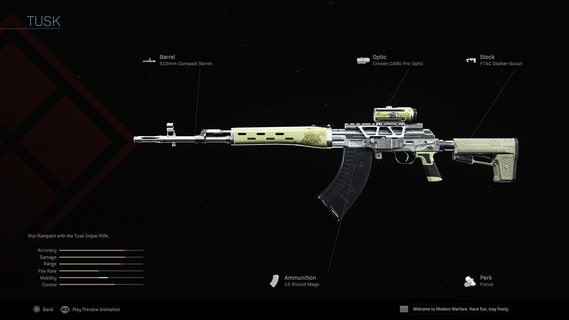 Tusk - COD Warzone and Modern Warfare Weapon Blueprint | Call of Duty