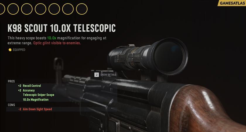 K98 Scout 10.0x Telescopic - Optic Attachments in COD Vanguard K98 Scout 10.0x Telescopic - Optic Attachments in COD Vanguard