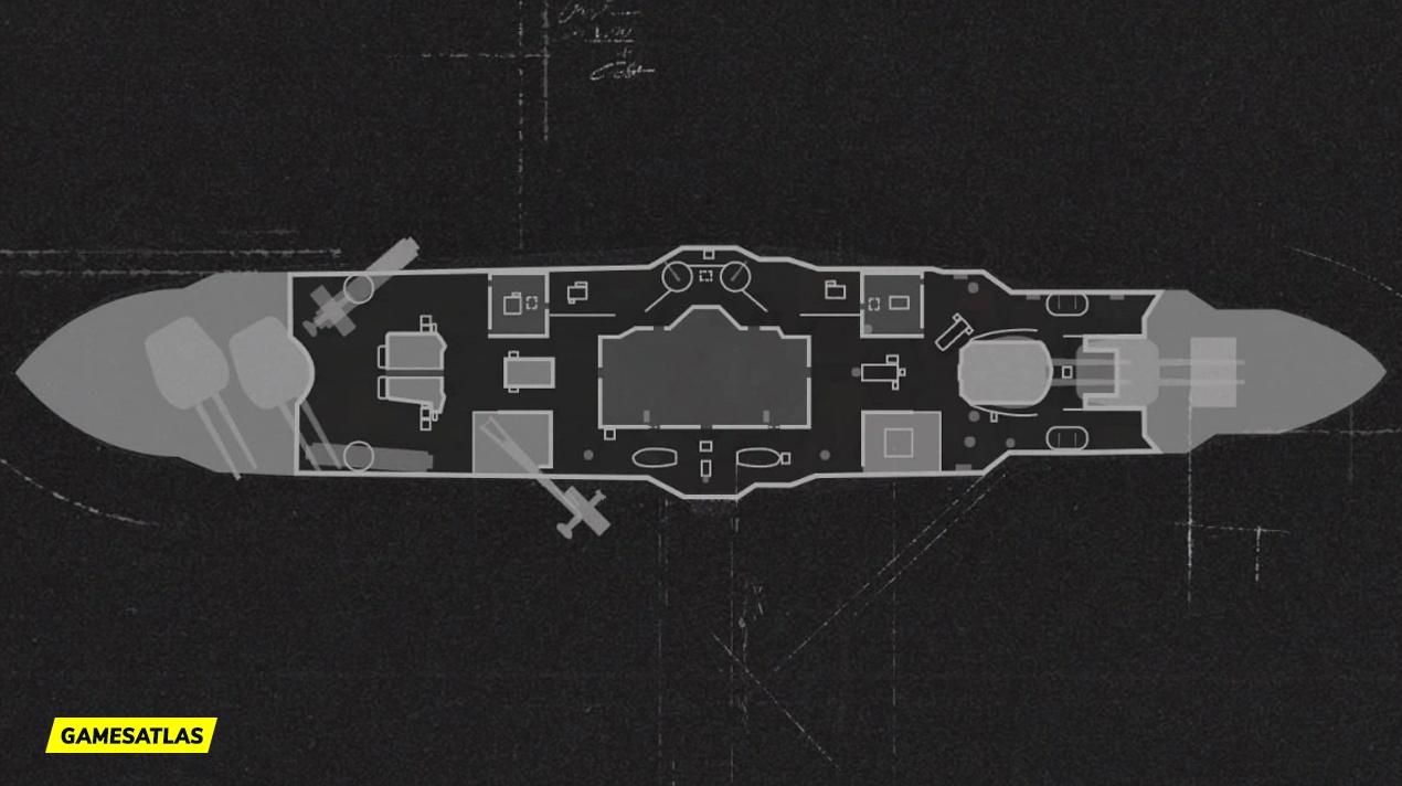 USS Texas 1945 COD Vanguard Mini Map Layout