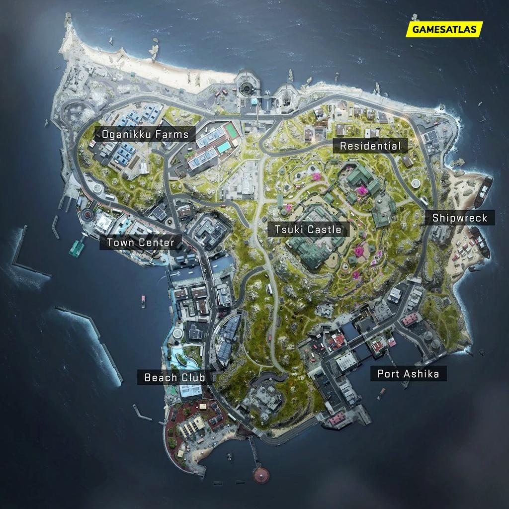 warzone 2 Ashika Island map layout pois
