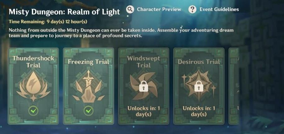 Genshin Impact: Misty Dungeon Realm of Light Guide Genshin Impact: Misty Dungeon Realm of Light Guide