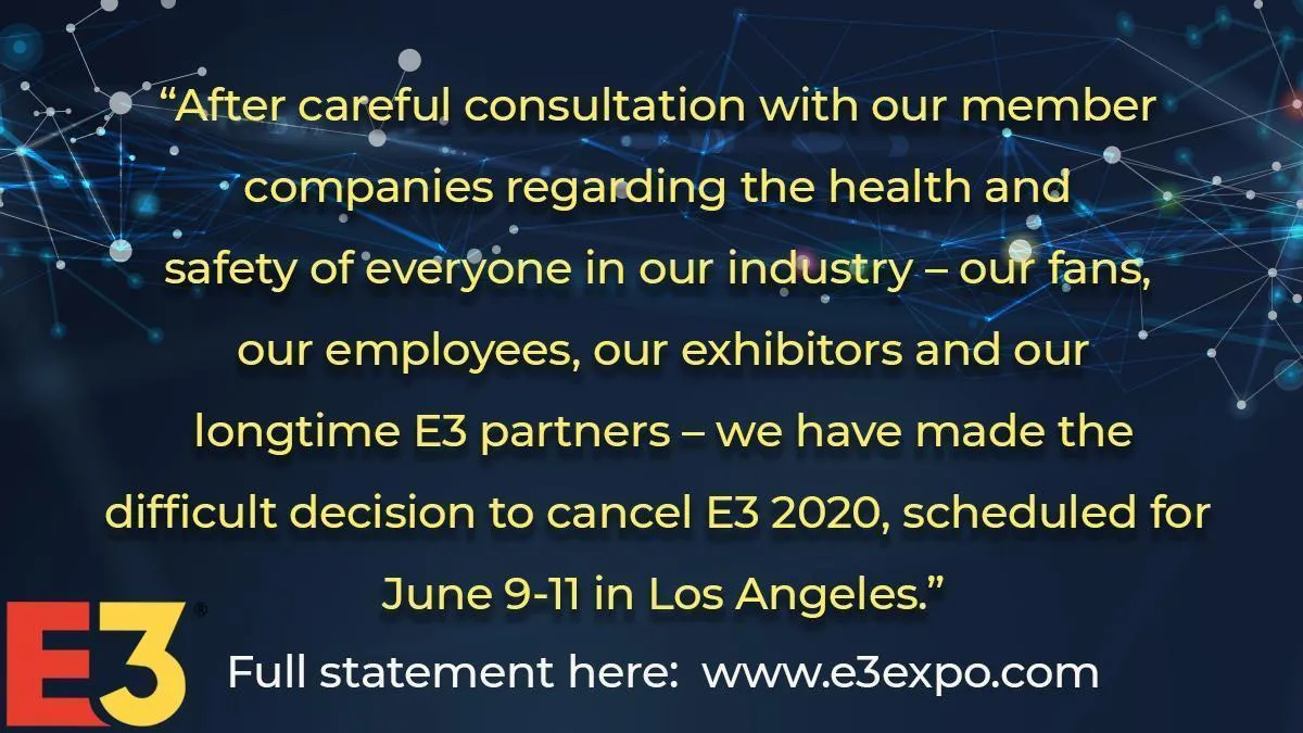 E3 2020 Cancelled Due to Growing Concerns Over COVID-19 VIRUS