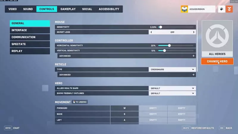 Hero Settings in Overwatch 2