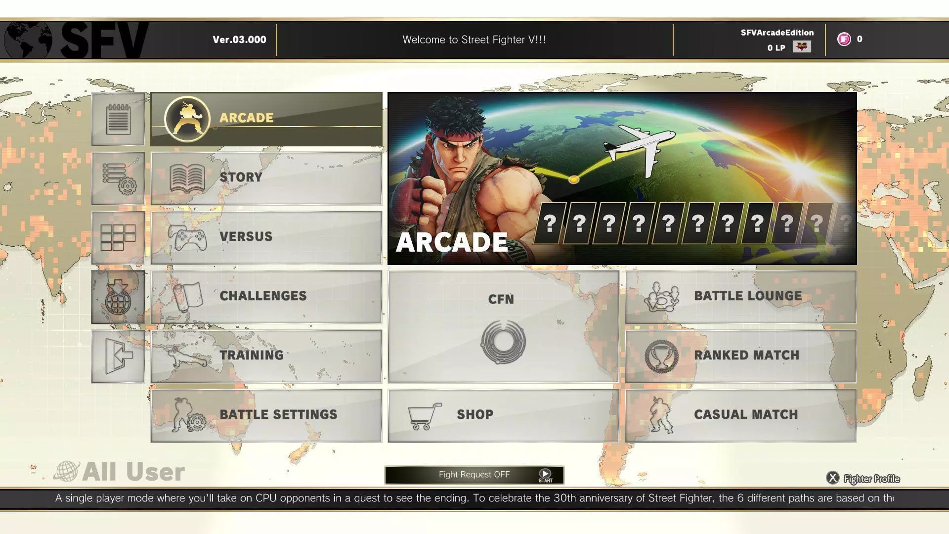 SFV Menu