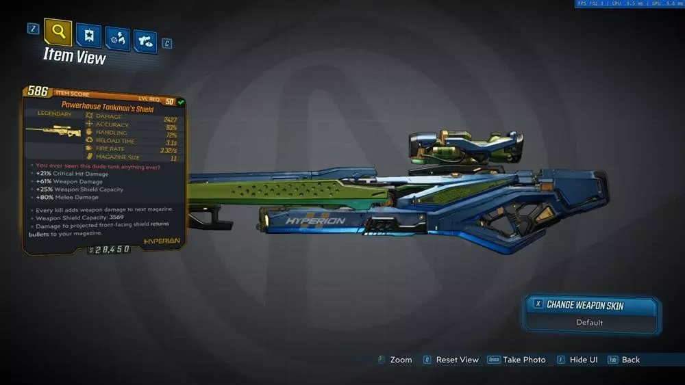 borderlands 3 tankmans shield legendary sniper rifle