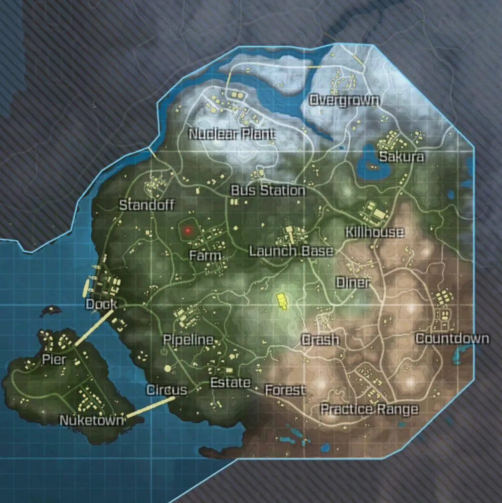 Call Of Duty Mobile Battle Royale Mode isolated map