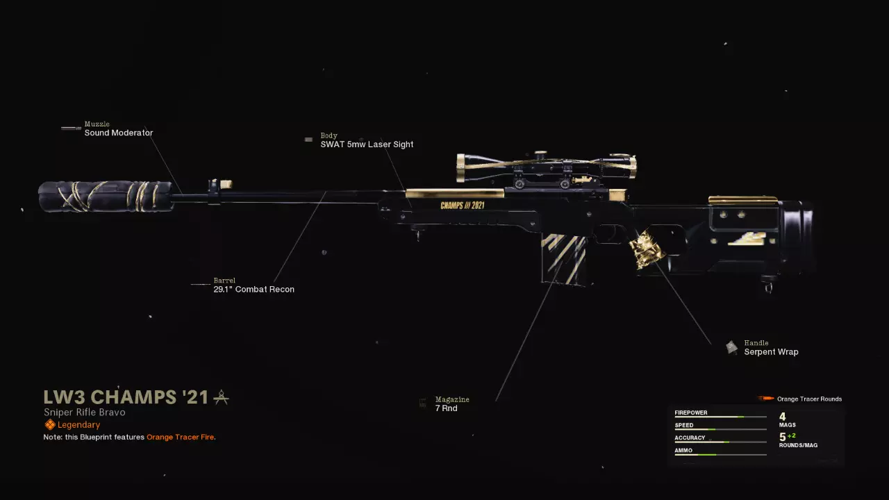 CDL Champs 2021 LW3 Tundra - COD Warzone and Black Ops Cold War Weapon Blueprint | Call of Duty