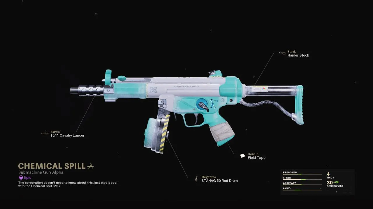 Chemical Spill - COD Warzone and Black Ops Cold War Weapon Blueprint | Call of Duty