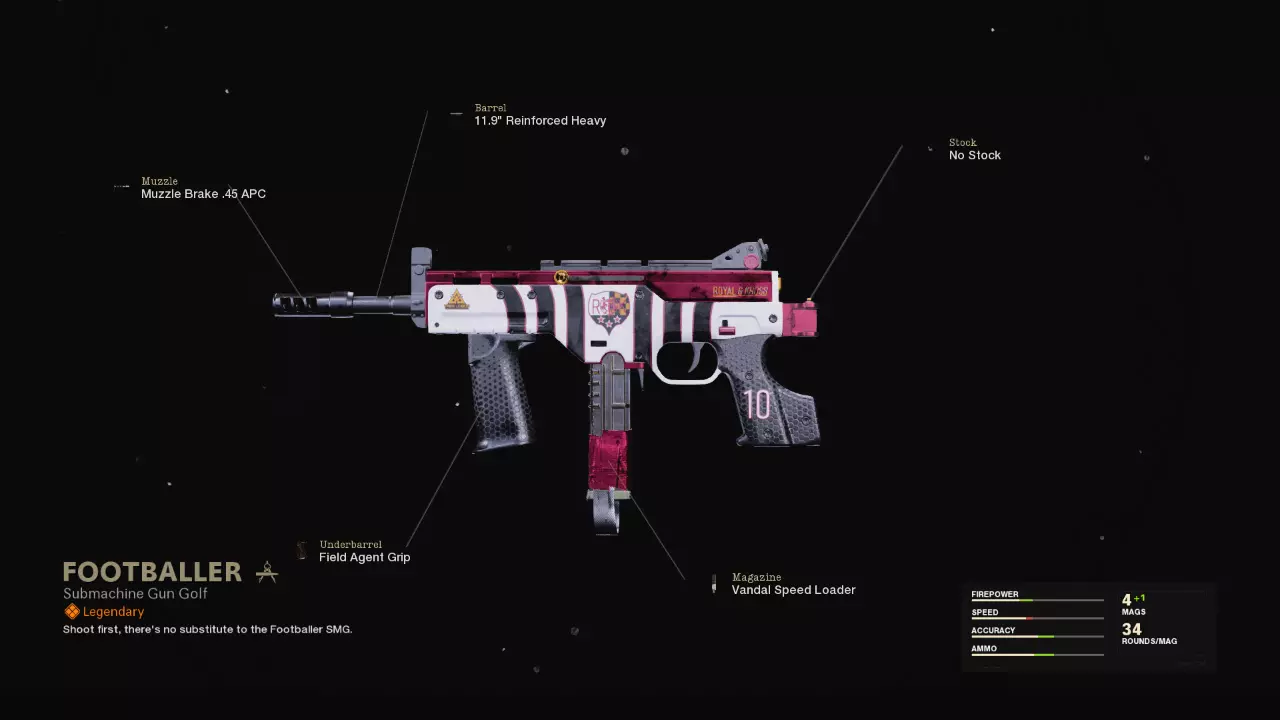 Footballer - COD Warzone and Black Ops Cold War Weapon Blueprint | Call of Duty Footballer - COD Warzone and Black Ops Cold War Weapon Blueprint | Call of Duty