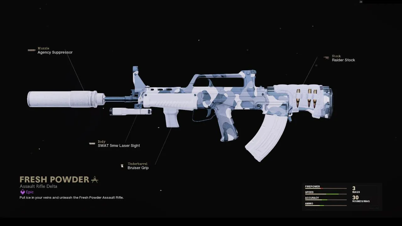 Fresh Powder - COD Warzone and Black Ops Cold War Weapon Blueprint | Call of Duty Fresh Powder - COD Warzone and Black Ops Cold War Weapon Blueprint | Call of Duty